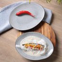 Ver imagem 3 de Conjunto com 6 Pratos de Sobremesa Oval Orgânico Dust 22,5x16,5x2,5cm