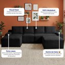 Ver imagem 4 de Sofá Evo 3,40m Molas Ensacadas com Apoio Chaise Lounge Esquerda Velourê Preto Cama Inbox