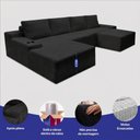 Ver imagem 3 de Sofá Evo 3,40m Molas Ensacadas com Apoio Chaise Lounge Esquerda Velourê Preto Cama Inbox