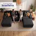 Ver imagem 6 de Sofá Evo 3,40m Molas Ensacadas com Apoio Chaise Lounge Esquerda Velourê Preto Cama Inbox
