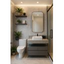 Ver imagem 1 de Bancada em Porcelanato Para Banheiro Completo Alto Padrao 100cm Sem Cuba