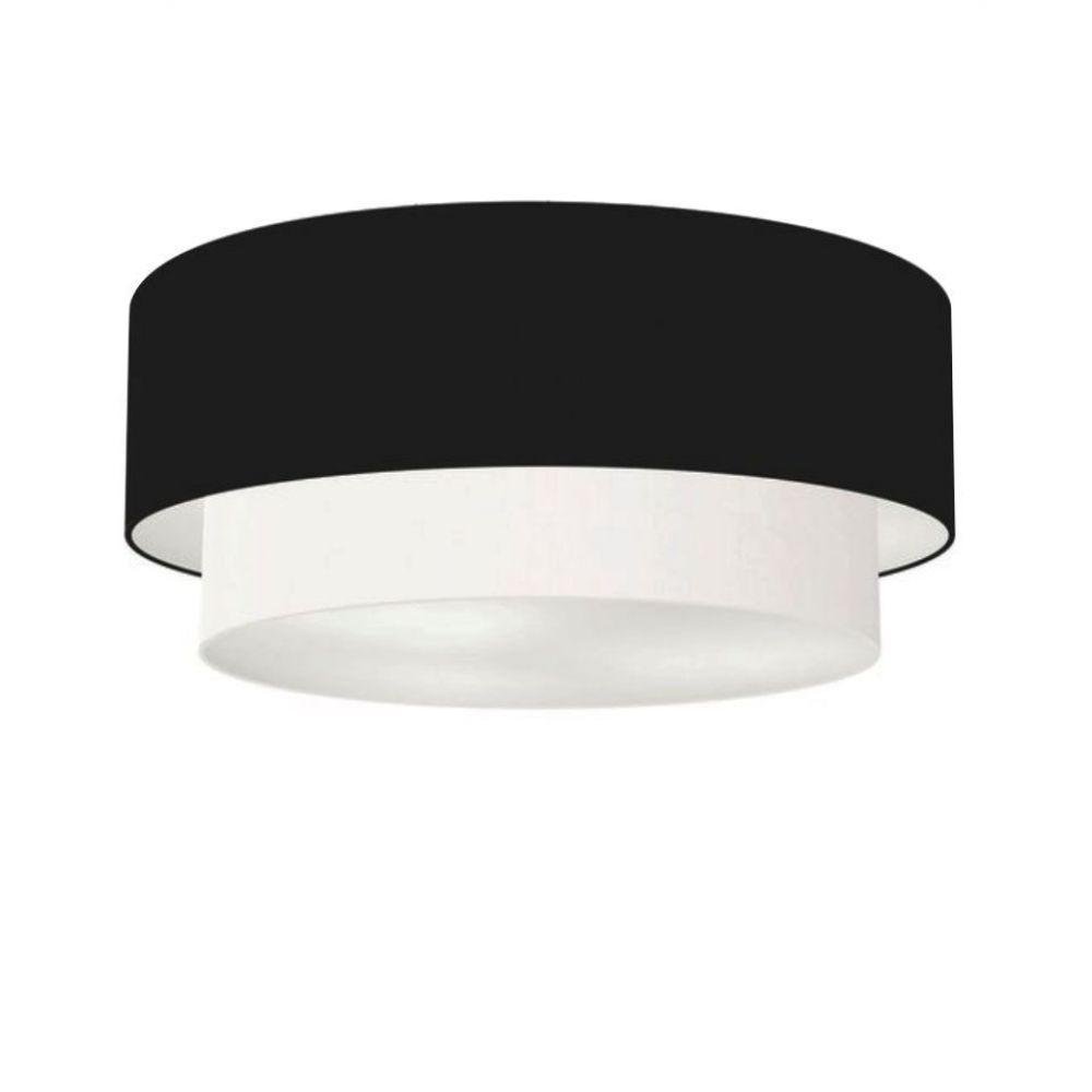 Plafon Para Sala De Tv Cilíndrico Cúpula Preto Branco - 1