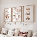 Ver imagem 2 de Kit 3 Quadros Decorativos Infantil | Transportes - Carros Fun NO2 - 40x60 - Moldura Madeira