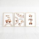 Ver imagem 1 de Kit 3 Quadros Decorativos Infantil | Transportes - Carros Fun NO2 - 40x60 - Moldura Madeira