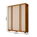 Ver imagem 4 de Guarda-roupa Casal Singapura 4 Portas 3 Gavetas Ripado Cinamomo/off White - Pnr Móveis