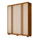 Ver imagem 2 de Guarda-roupa Casal Singapura 4 Portas 3 Gavetas Ripado Cinamomo/off White - Pnr Móveis