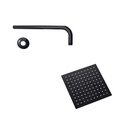 Ver mais imagens de Ducha Chuveiro Slim Inox Quadrado 20x20 Suporte Parede Preto Fosco Banheiro Area Externa Piscina LEV