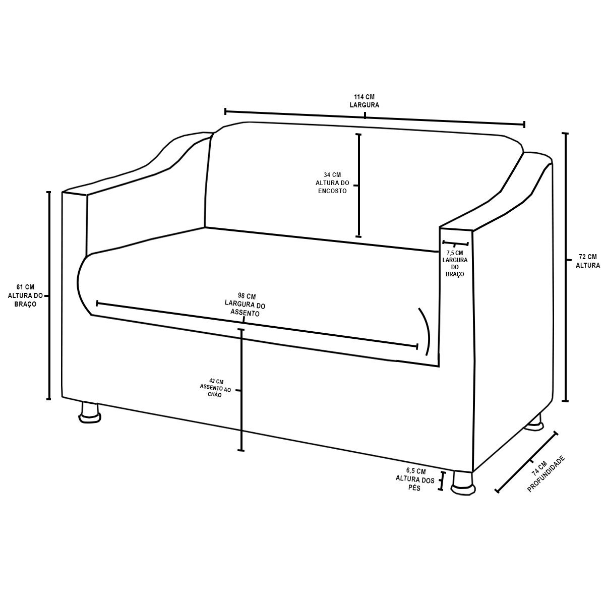 Sofá Namoradeira 2 Lugares Tilla Sala de Espera – Balaqui Decor Cor:Bege - 5