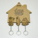 Ver imagem 2 de Porta Chaves com 3 Chaveiros Personalizados:3 Casas