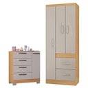 Ver imagem 5 de Cômoda 868 4 Gavetas e 1 Porta com Guarda Roupa Solteiro Milão 3 Portas Damasco Off White -