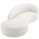 Ver mais imagens de Divã Recamier Orgânico França 200cm Lado Esquerdo Bouclé Branco - Amarena Moveis