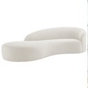 Ver imagem 1 de Divã Recamier Orgânico França 200cm Lado Esquerdo Bouclé Branco - Amarena Moveis