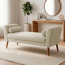 Ver imagem 5 de Puff Recamier Estofado para Quarto Itália 140cm com Pés Palito Bouclê Bege - Desk Design