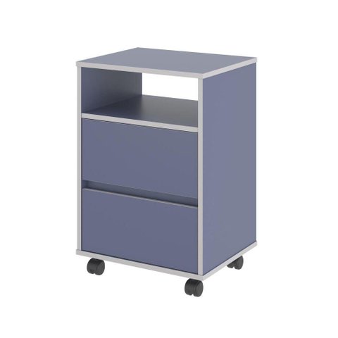 Mesa de Cabeceira Viena com Rodízios Azul