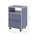 Ver imagem 2 de Mesa de Cabeceira Viena com Rodízios Azul