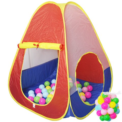 Barraca Infantil Toca Dobrável com 100 Bolinhas Menino Menina Cabana Tenda Colorida Brinqway BW-