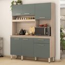 Ver imagem 2 de Cozinha Compacta Alamo 6 Portas e 1 Gaveta Avena/menta - Demóbile