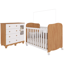 Quarto de Bebê Completo Berço Americano e Cômoda Uli 100% Mdf Faura - 2