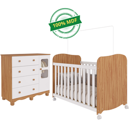 Quarto de Bebê Completo Berço Americano e Cômoda Uli 100% Mdf Faura - 3