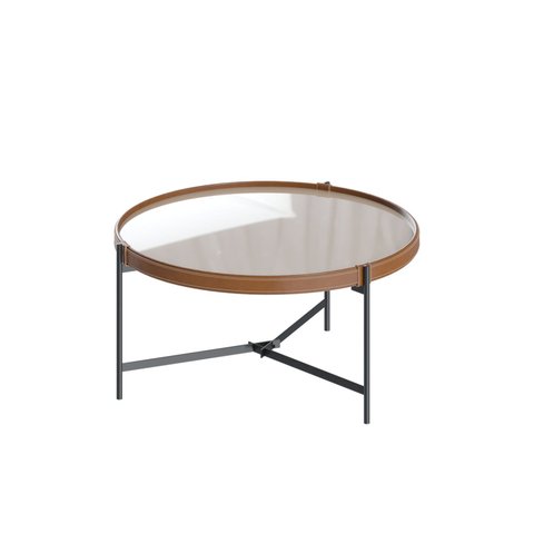 Mesa de Centro Aqua 71 Vidro Off White com Grafite - Imcal Moveis Imcal Móveis