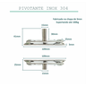 Dobradiça pivotante reto em inox 304 pivô, p/ portas 150kg Pivotante para janela Pivotante inox esfe - 2