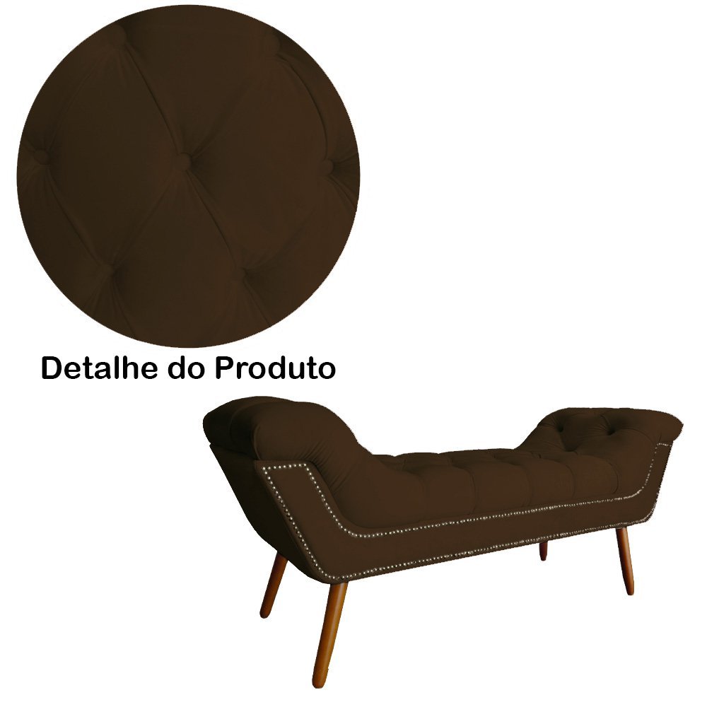 Conjunto Sienna Cabeceira e Recamier Queen 160 Cm Corano Marrom - LM DECOR - 5