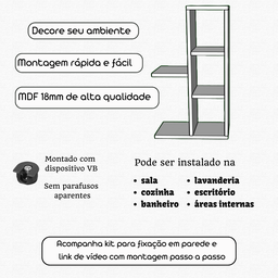 Nicho Aparador Organizador Minimalista Branco - 6