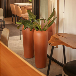 Vaso Decorativo Fibra de Vidro Florida M 80cm Terracota Fosco - 2