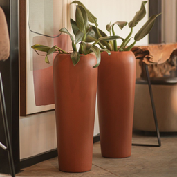 Vaso Decorativo Fibra de Vidro Florida M 80cm Terracota Fosco - 5