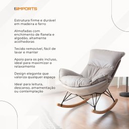 Poltrona Easy Cozy Cinza de Balanço com Apoio para Os Pés - 7