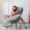 Ver imagem 3 de Poltrona Easy Cozy Cinza de Balanço com Apoio para Os Pés