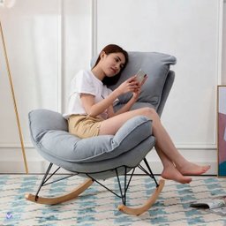 Poltrona Easy Cozy Cinza de Balanço com Apoio para Os Pés - 3