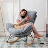 Poltrona Easy Cozy Cinza de Balanço com Apoio para Os Pés - 3