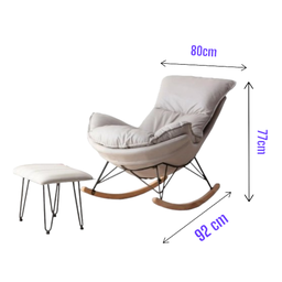 Poltrona Easy Cozy Cinza de Balanço com Apoio para Os Pés - 5