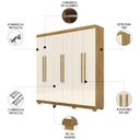 Ver imagem 3 de Guarda Roupa Casal 218cm 6 Portas Bolty Nature/champanhe V02 - Mpozenato