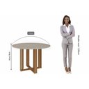 Ver imagem 4 de Conjunto: Mesa Sala Jantar Flora Tampo Madeirado C/ Vidro 109cm e 4 Cadeiras Clarice Cinamomo/off