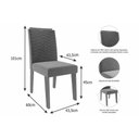 Ver imagem 2 de Conjunto: Mesa Sala Jantar Flora Tampo Madeirado C/ Vidro 109cm e 4 Cadeiras Clarice Cinamomo/off