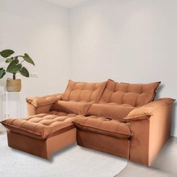 Sofá Retrátil e Reclinável Articulado Ipanema - 1,60m de Largura e Abertura Grande em Veludo Premium - 1