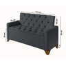 Recamier Baú Decorativo California 1,30m Premium para Cama Casal Estilo Sofá Estofado Cor Cinza - 9