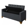 Recamier Baú Decorativo California 1,30m Premium para Cama Casal Estilo Sofá Estofado Cor Cinza - 5