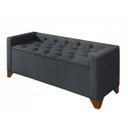 Ver imagem 3 de Recamier Baú Decorativo California 1,30m Premium para Cama Casal Estilo Sofá Estofado Cor Cinza