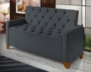 Ver imagem 2 de Recamier Baú Decorativo California 1,30m Premium para Cama Casal Estilo Sofá Estofado Cor Cinza