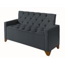 Ver imagem 4 de Recamier Baú Decorativo California 1,30m Premium para Cama Casal Estilo Sofá Estofado Cor Cinza