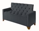 Ver imagem 4 de Recamier Baú Decorativo California 1,30m Premium para Cama Casal Estilo Sofá Estofado Cor Cinza