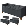 Recamier Baú Decorativo California 1,30m Premium para Cama Casal Estilo Sofá Estofado Cor Cinza - 1