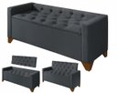 Ver imagem 1 de Recamier Baú Decorativo California 1,30m Premium para Cama Casal Estilo Sofá Estofado Cor Cinza