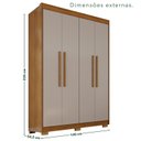 Ver imagem 3 de Guarda-roupa com Pés 4 Portas 3 Gavetas 100% Mdf Veneza