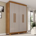 Ver imagem 1 de Guarda-Roupa com Pés 4 Portas 3 Gavetas 100% MDF Veneza Off White/Cinamomo