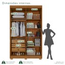 Ver imagem 5 de Guarda-Roupa com Pés 4 Portas 3 Gavetas 100% MDF Veneza Off White/Cinamomo
