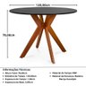 Conjunto Mesa de Jantar Redonda Marci 120cm Preta com 4 Cadeiras Slim - Rosa Claro - 7